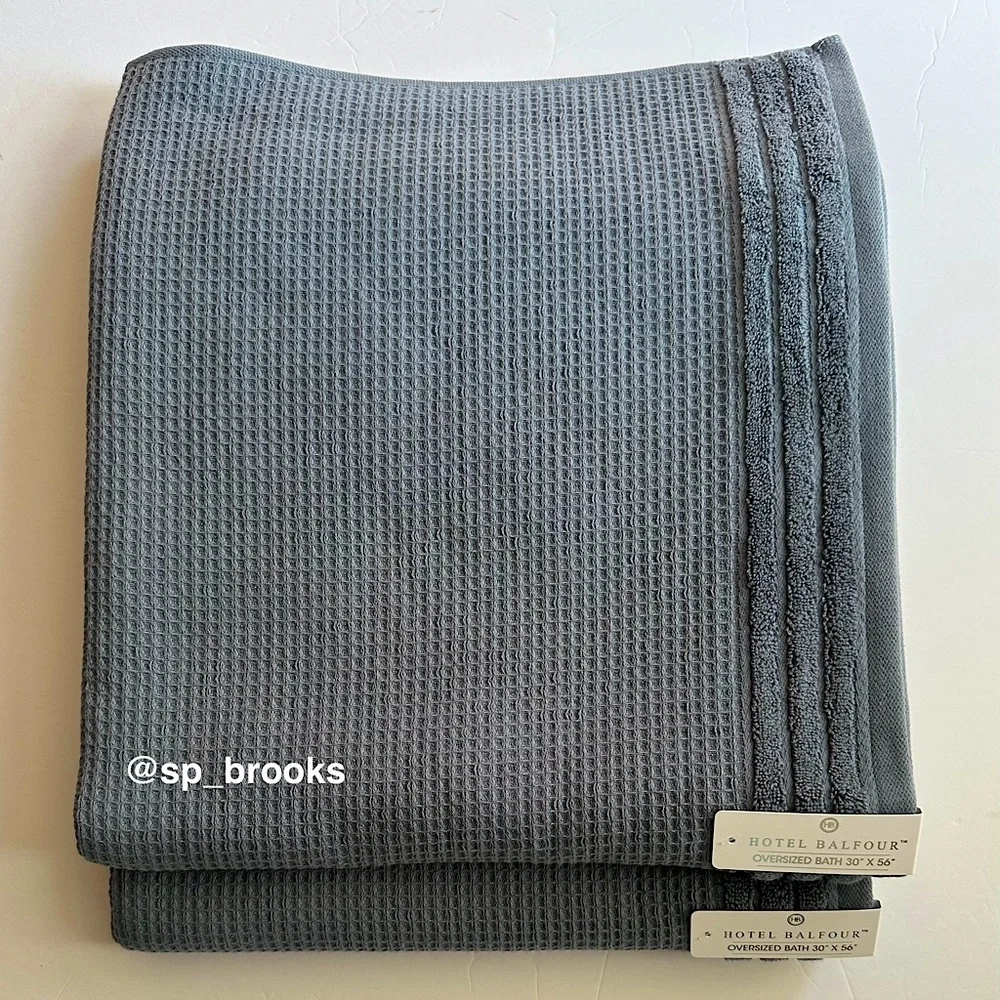🎁8PC Hotel Balfour Bath Towel Set with 1 BATH, 2H & 5W - Flint Slate Blue/Gray